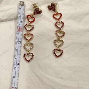 Beautiful Drop Heart Stone Earrings